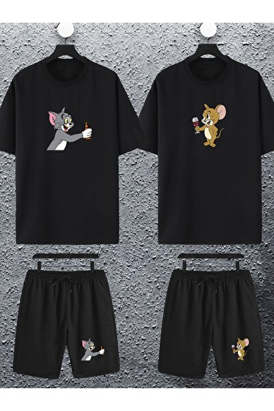 Jobia Outdoors Femei Bărbați Tom și Jerry Beer Rack Printed Lover Couple Comb...