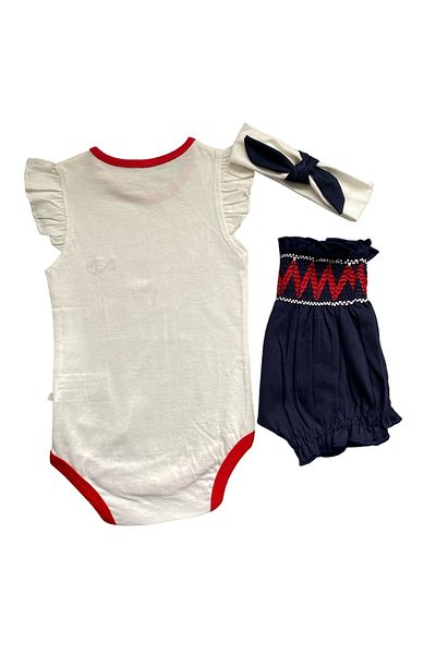 Necix's Fishy Marine Pattern Banded Shorts and Snap Fastener Badi Baby Set