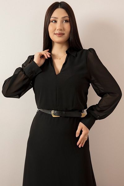 PULLIMM Rochie din sifon cu guler camasa 22-266