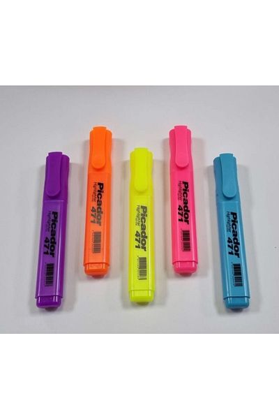 Picador 471r Blue Highlighter Set of 5