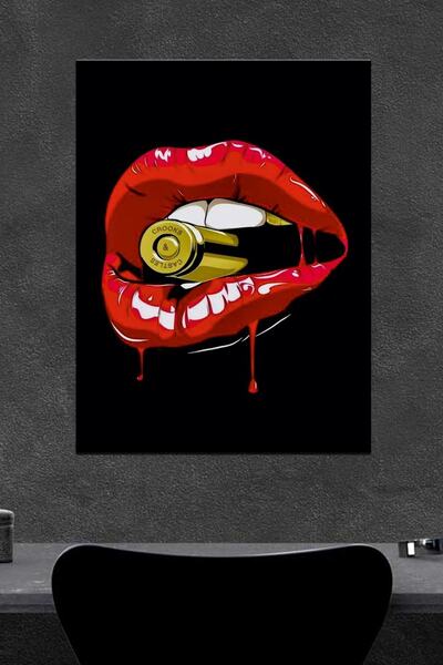 Genel Markalar Dudak Ahşap Poster (27x18)