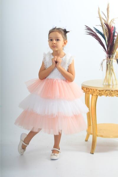 ÖFİ Kids Öfi Kız Güğürlü Kat Kat Abiye