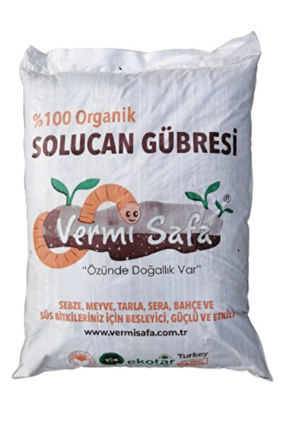 Vermisafa Organik Solucan Gübresi 20 Kg Tarım Bakanlığı Onaylı Tüm Bitkileriniz Için Güçlü Ve Etkili...