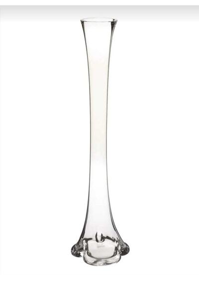 dekorkmaz gebze Βάζο με πόδι ελέφαντα Γυάλινο βάζο 80 εκ. με λεπτή μέση