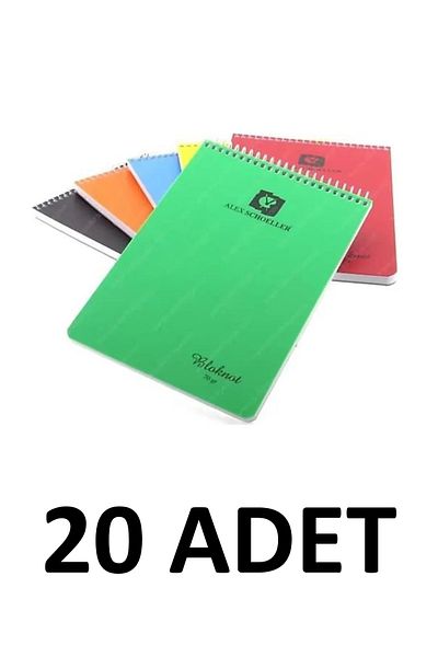 Schoellershammer 20 قطعة من المفكرة الحلزونية العلوية مقاس A4 80 ورقة دفتر ملاحظات مبطن 70 جرام