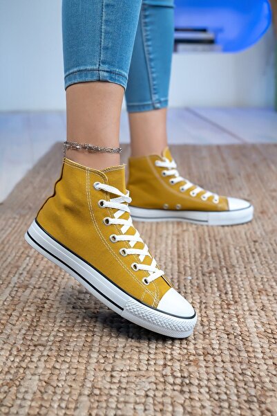 Shupe Kadın Hardal Bilekli Spor Sneaker