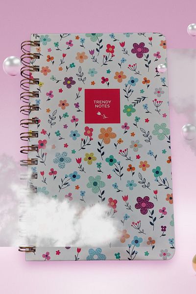 KESKİN COLOR 13x21 Cm Unlined 96 Sheets Hard Cardboard Cover Ring Notebook 60 Gr White Paper