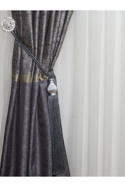 TİEBACK Background Curtain Side Binding Kuka Braçol Dark Gray