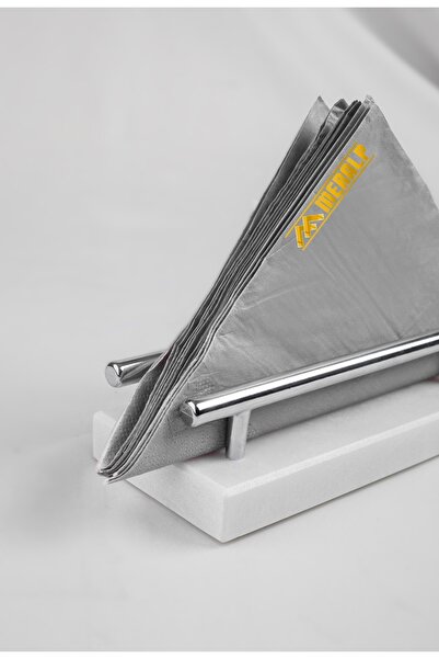 MERALP Suport pentru șervețele Uludağ Silver Real Marble, Mâner cu profil metalic