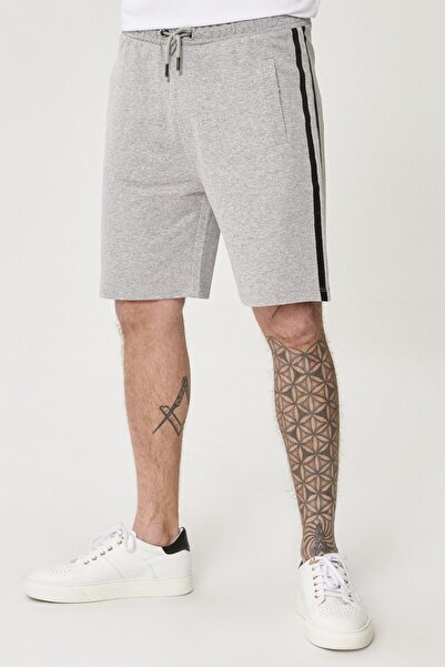 AC&Co / Altınyıldız Classics Pánské šedé pohodlné sportovní úpletové šortky úzkého střihu v úzkém střihu