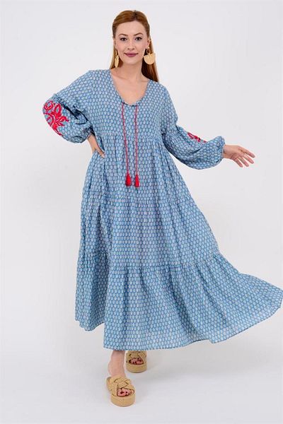 ZTO Women's Embroidery Embroidery Detail Dress