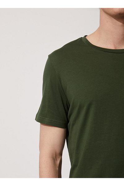 People By Fabrika Crew Neck Printed Khaki Men's T-shirt M003