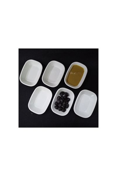 Ermiya 18 Pieces Sauce Bowl Breakfast Plate White Melamine 12x9cm Snack Bowl Restaurant Table Dish Spreader for Breakfast