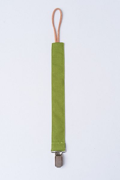 MyVera Walnut Green Pacifier Strap - Fabric Cotton Laced Pacifier Chain - Pacifier Holder