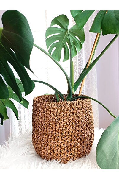 Bohodella Hasır Saksı Sepet, Saksı Kılıfı, Çiçeklik