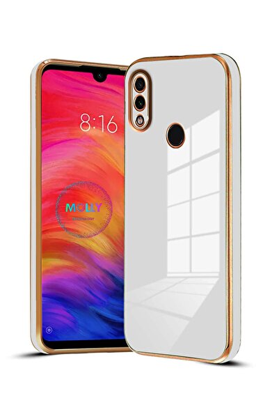 Molly Technology حافظة سيليكون فاخرة لهاتف Redmi Note 7 مع حواف بيضاء لؤلؤية ...