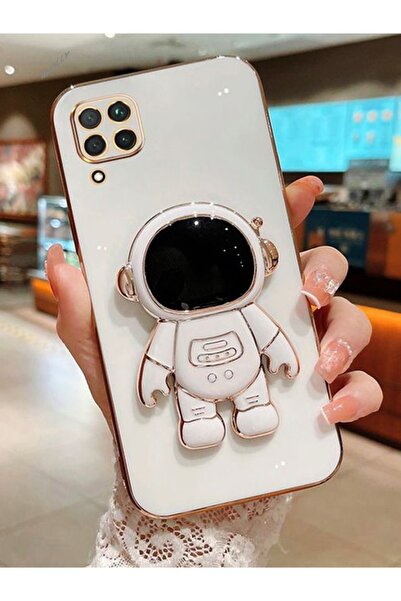 Molly Technology Huawei P40 Lite Için Inci Beyazı Astronot Standlı Kenarları ...