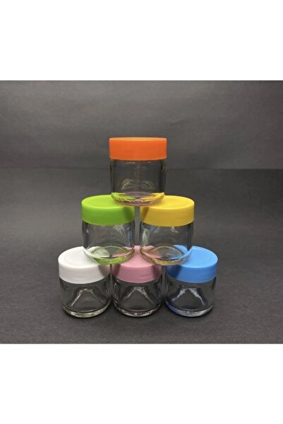 ambalajcım 40 Cc Cam Kavanoz Renkli Pılatim Papaklar 40 Ml Cam Kavanoz 30 Adet