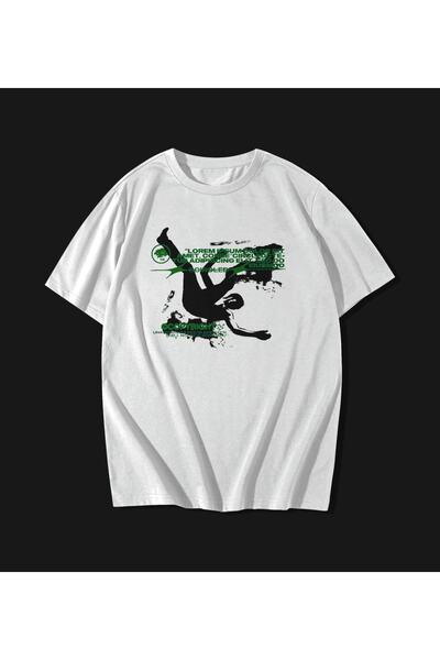 rebelberi Falling Y2k Grunge Stil Oversize Unisex Bumbac Tricou Alb Tricou
