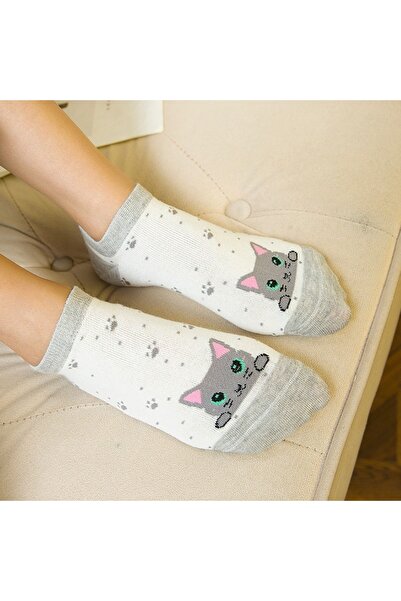 çorapmanya 5 Ζευγάρια Γυναικείες κάλτσες με χαριτωμένα σχέδια για γάτα πολύχρωμα μποτάκια