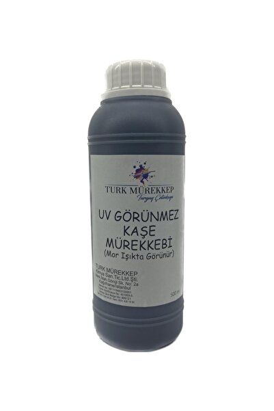 Turk Mürekkep Uv Görünmez Kaşe Mürekkebi 500 Ml. (mor Işıkta Görünür)