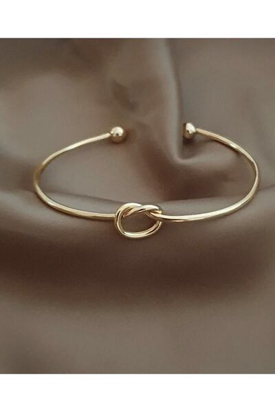ismim bijuteri Kadın Altın Kaplama Düğüm Kelepçe Bileklik