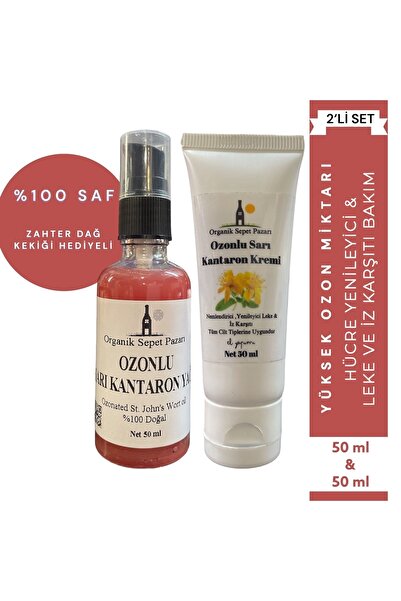 Organik Sepet Pazarı Ozonlu Sarı Kantaron Yağı 50 ml Ve Ozonlu Sarı Kantaron Yağı Kremi 50 ml 2'li Set