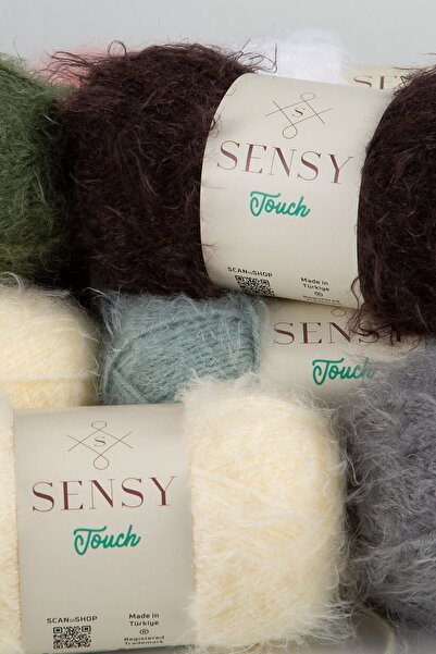 SENSY Premium Touch Hand Knitting Yarn Μπλούζα Πουλόβερ Σχοινί Γούνα Εμφάνιση Σχοινί Φουλάρι Beanie Λούτρινο Παιχνίδι Σχοινί Χακί