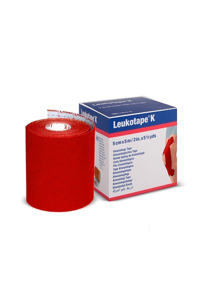 Leukotape شريط ألم كينيسيو 5 سم × 5 م أحمر