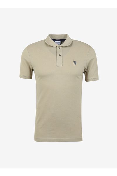 U.S. Polo Assn. Χακί ανδρικό μπλουζάκι πόλο Gtp04ıy023