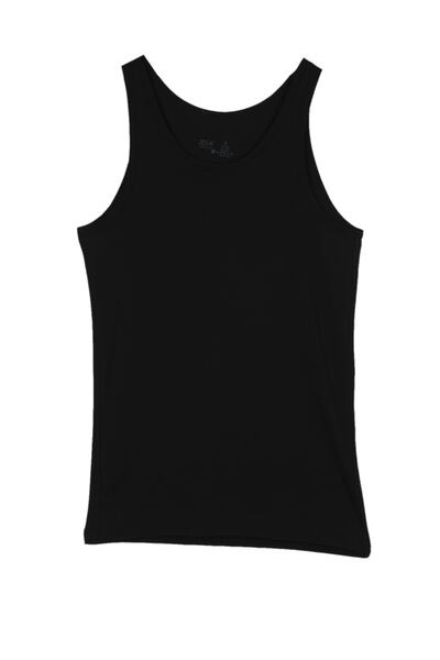 BSM Men's High Quality Flexible Comfortable Black Modal Tank Top