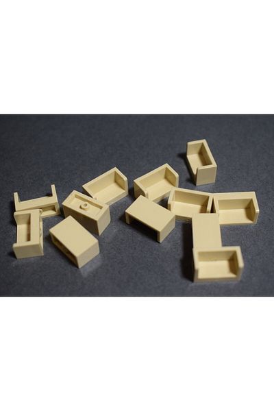 LEGO Custom Moc Accessory Creator Panel 1 X 2 X 1 Corner Box Brick Tan 4 Pieces to Ship