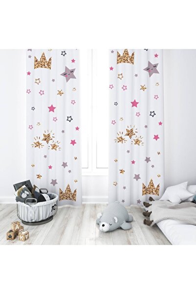 instababyrooms Çocuk Odası Dijital Baskılı 135x260cm Tek Kanat Fon Perde Mode...