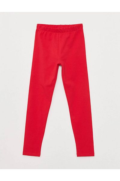LC Waikiki Lcw Kids Basic Cotton Girl's Long Tights with Elastic Waist