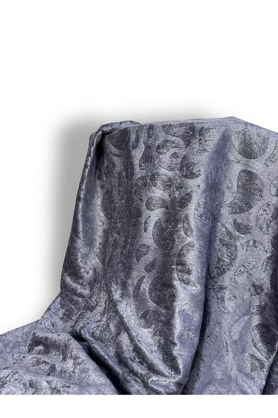PLUSH STUDIO Zp Velvet βελούδινο ύφασμα Εισαγόμενο λεπτό 100x150cm Γκρι μοτίβο ύφασμα, ύφασμα καναπέ, ύφασμα σπιτιού