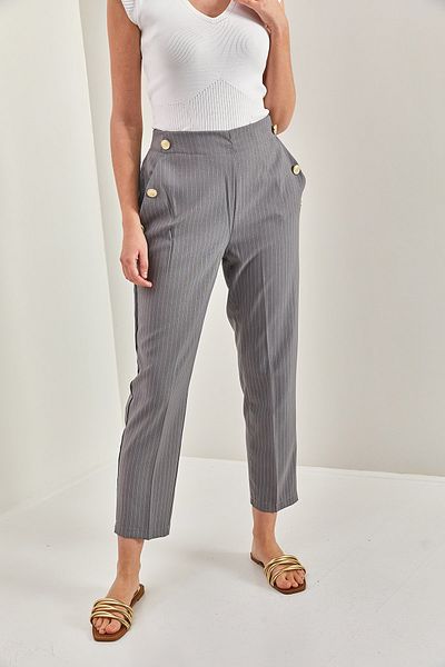 Bianco Lucci Women's Pockets Buttoned Trousers