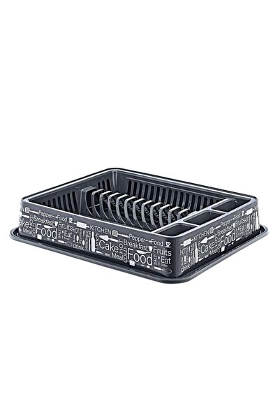 abnturk Food Desenli Altı Özel Tepsili Bulaşıklık Tabaklık Kaşıklık 50x42cm B...