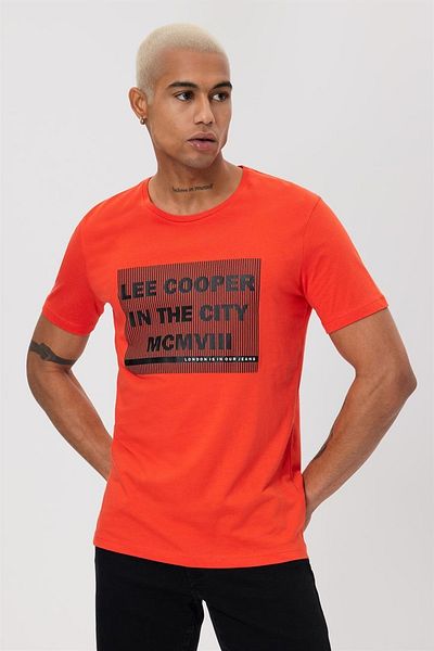 Lee Cooper Men's T-shirt Coral 232 Lcm242044 Patrice O Neck