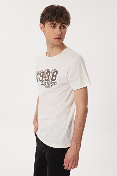Lee Cooper Lcm 242027   Lee Cooper Zeta Men's O Neck T-Shirt 232 White