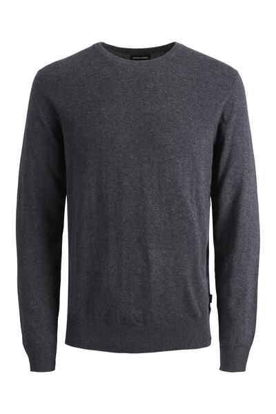 Jack & Jones Crew Neck Solid Color Knitwear-Large Size