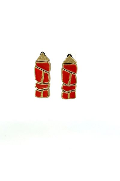 Juju Bronze Jigsaw Earrings