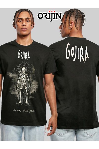 Orijin Tekstil Gojira The Way Of All Flesh Front Back Printed Unisex Black Tshirt