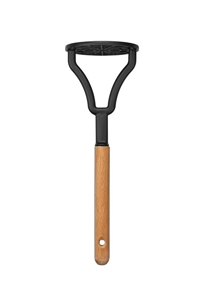 Woodeso Black Series Special Service Set - Ladle, Spoon, Colander and Spatula Crusher Whisk