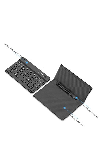 Fogy Galaxy Z Fold 3/4/5/6 Için Manyetik Standlı Bluetooth Klavye Keyboard Set