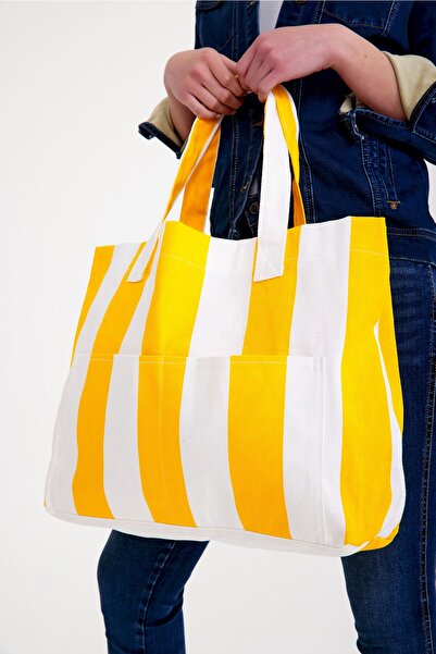 Simfa حقيبة كتف نسائية للشاطئ/غير رسمية بجيبين