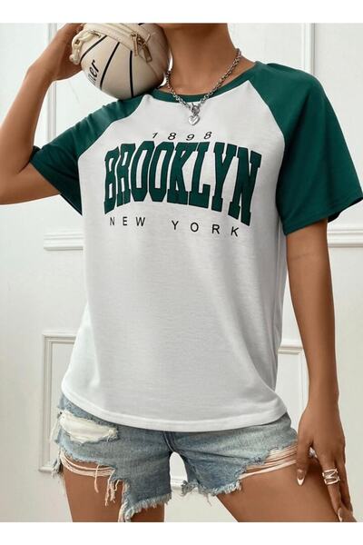 AFROGİYİM Women's 1898 Brooklyn Printed Pieced Oversize T-shirt