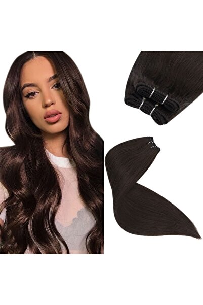 AKOLİFE Set de păr snap-on maro ciocolată, 6 bucăți - Postă de păr rezistentă la căldură - Volum ultra dens