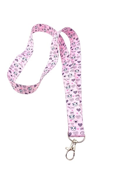 CİCCİBİCCİSHOP Pembeli Panda Boyun Askı Ipi