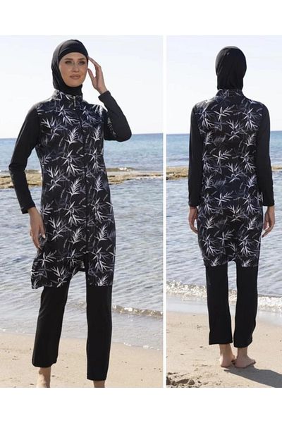 Estiva 23934 Μαύρο Lycra Gilet υφαντό μαγιό Hijab