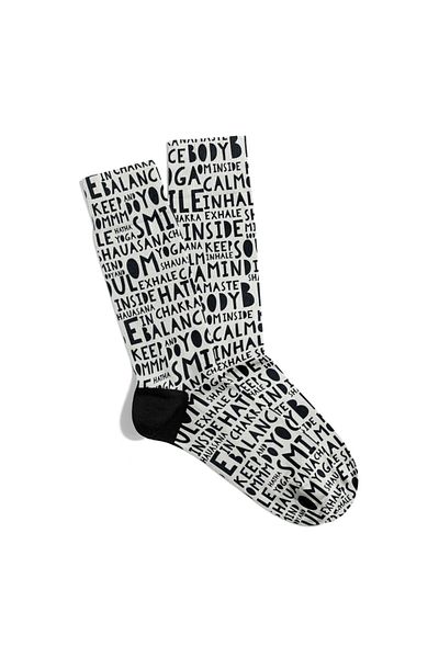 Eğlenceli Çoraplar Fun Socks Unisex Keep Smile Printed Socks Ecsoket319